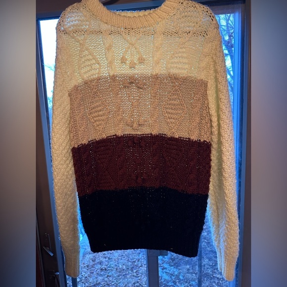 Bennington Heavy Weight Multicolored Chunky Knit Long Sleeve Sweater Size Small - Picture 4 of 8